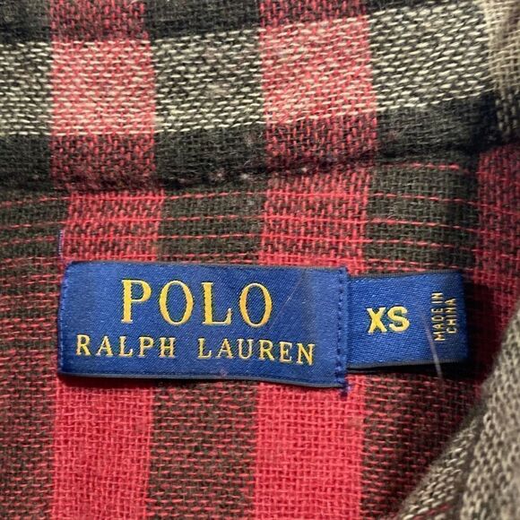 Polo Ralph Lauren Vintage Wool Cashmere Blend Plaid Button Down Flannel Shirt XS - Picture 12 of 15